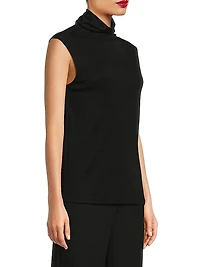 Lilou Mock Turtleneck Sleeveless Wool Top