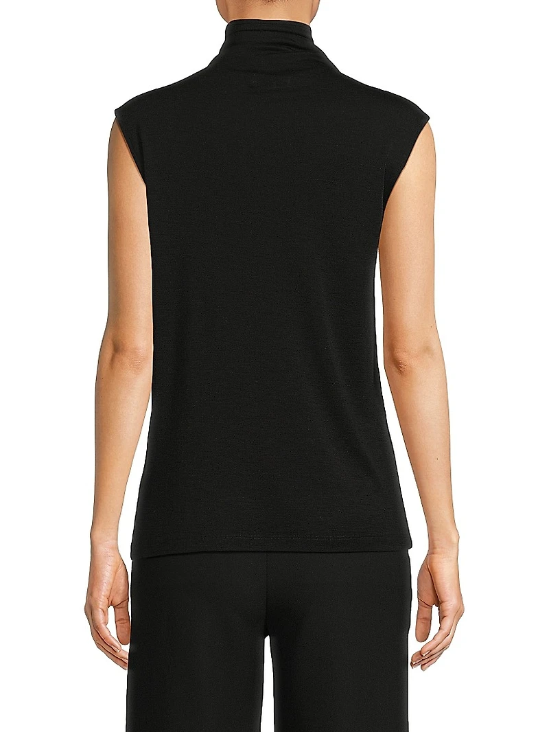 Lilou Mock Turtleneck Sleeveless Wool Top