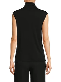 Lilou Mock Turtleneck Sleeveless Wool Top
