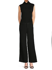 Lilou Mock Turtleneck Sleeveless Wool Top