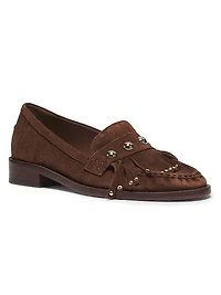 Gina Studded Suede Loafers