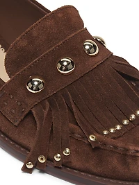 Gina Studded Suede Loafers