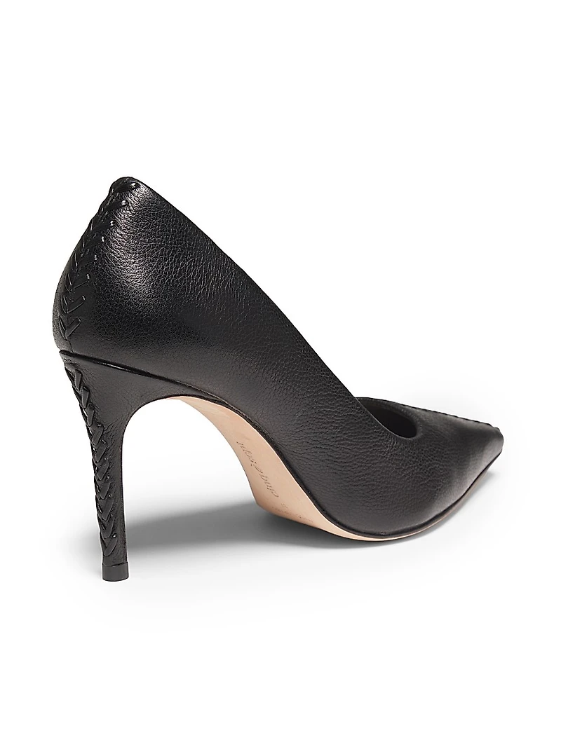 Giselle 85MM Whipstitch Leather Pumps