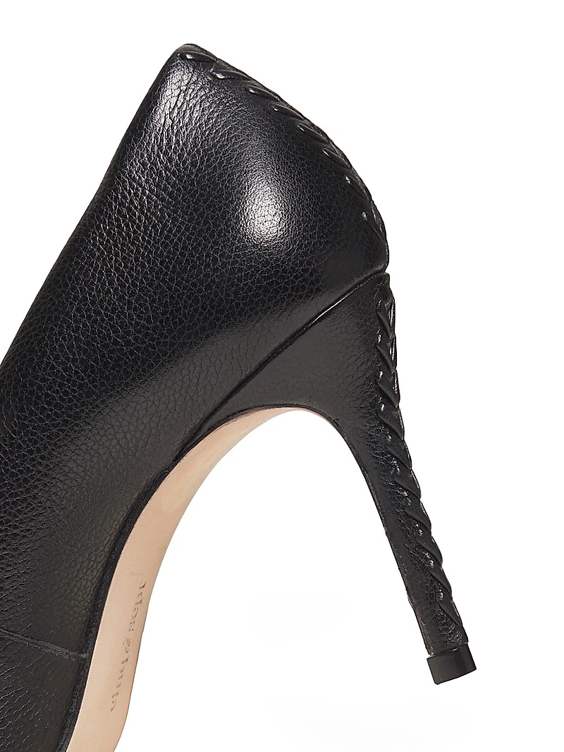 Giselle 85MM Whipstitch Leather Pumps