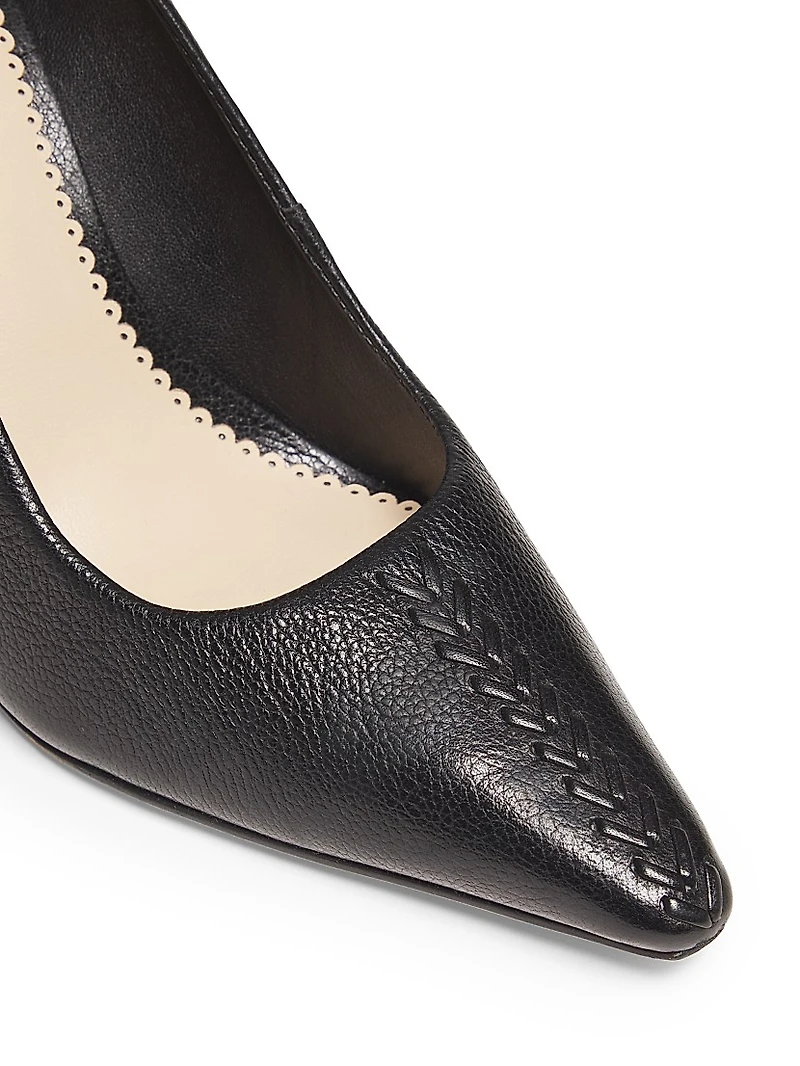 Giselle 85MM Whipstitch Leather Pumps