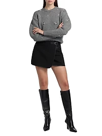 Coraline Embellished Wool-Cashmere Crewneck Sweater