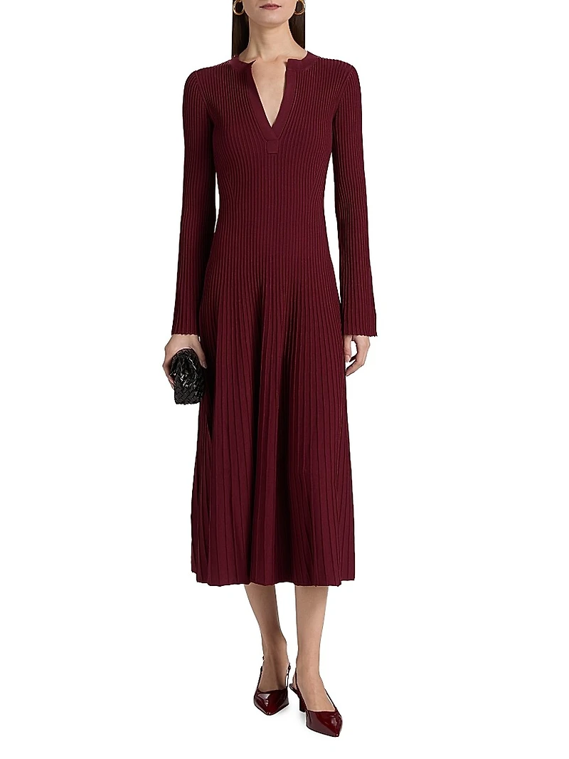 Genna Rib-Knit Midi-Dress