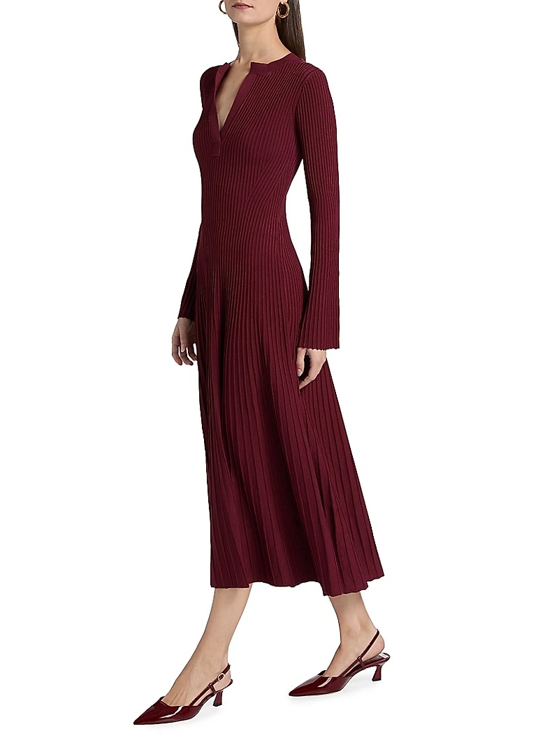 Genna Rib-Knit Midi-Dress