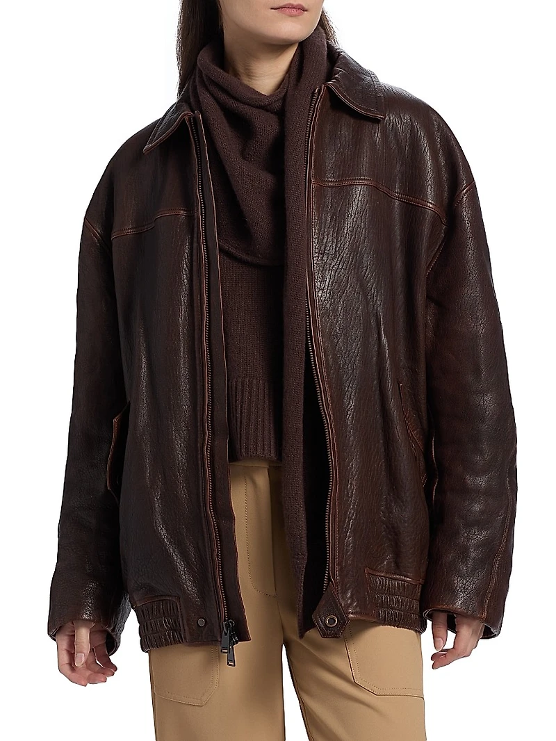 Huntington Leather Oversized Jacket