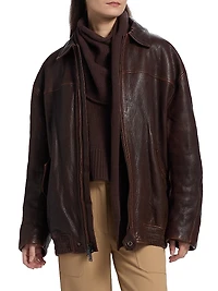 Huntington Leather Oversized Jacket