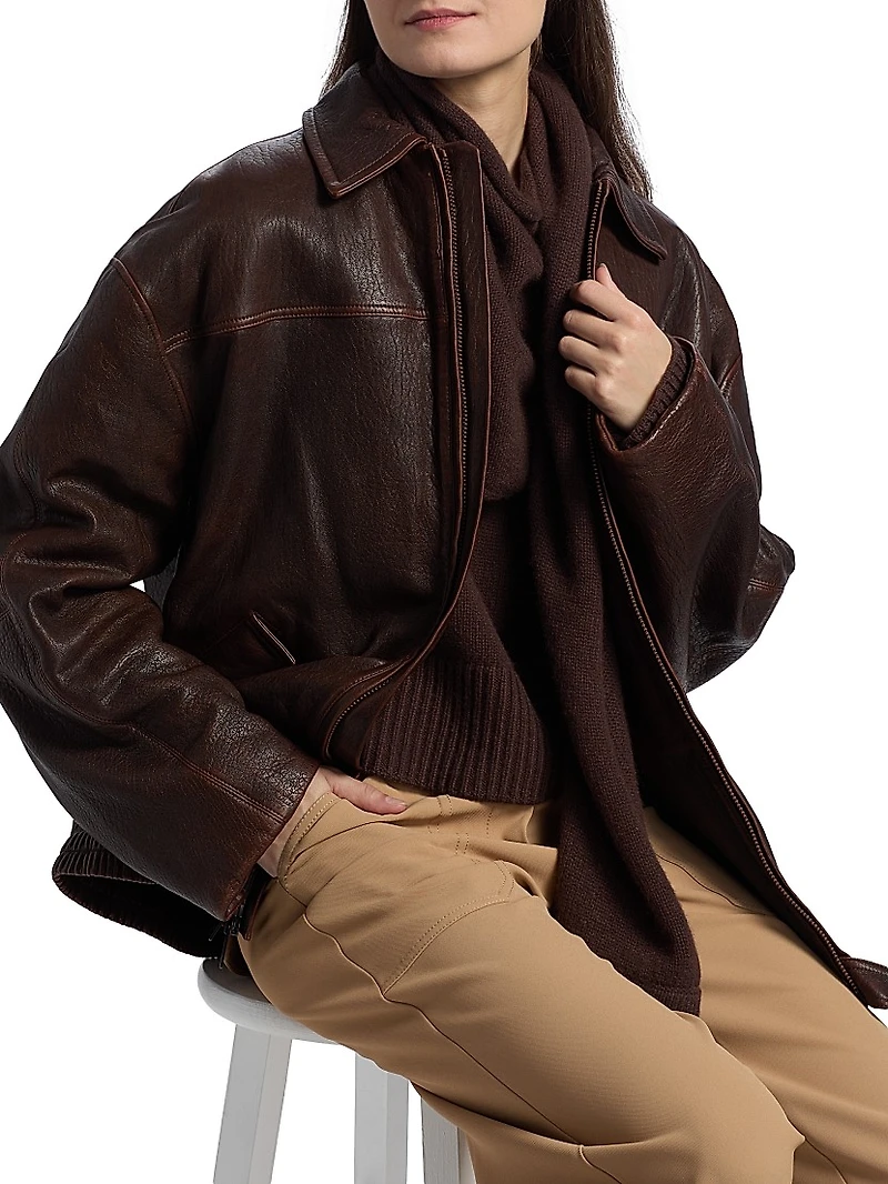 Huntington Leather Oversized Jacket