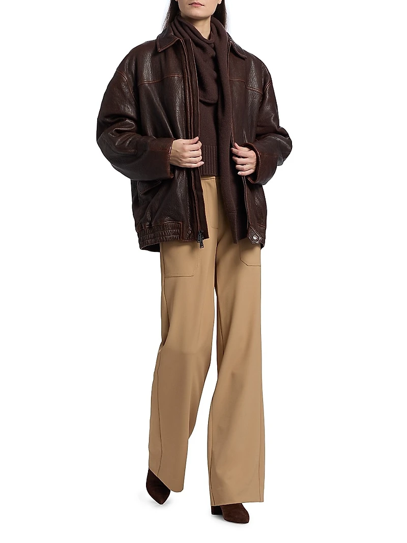 Huntington Leather Oversized Jacket