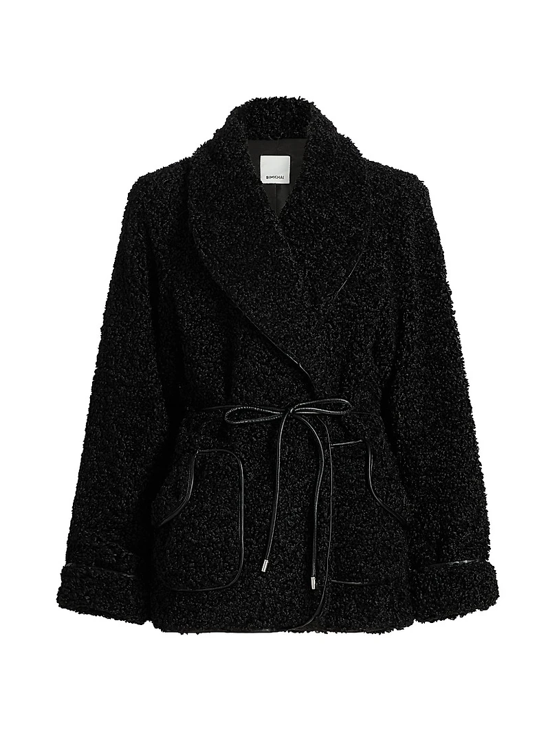 Kimia Tie-Waist Faux Sherpa Jacket