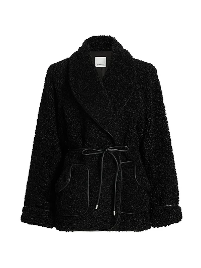 Kimia Tie-Waist Faux Sherpa Jacket
