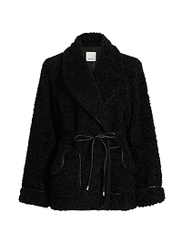 Kimia Tie-Waist Faux Sherpa Jacket