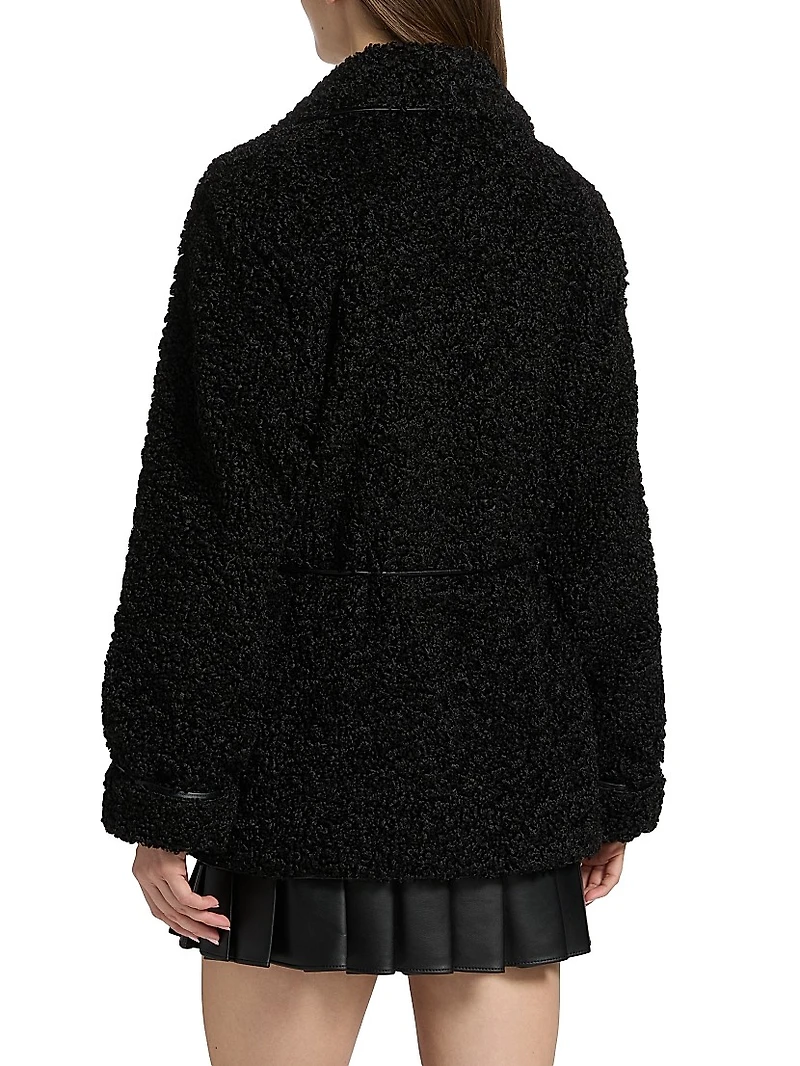 Kimia Tie-Waist Faux Sherpa Jacket