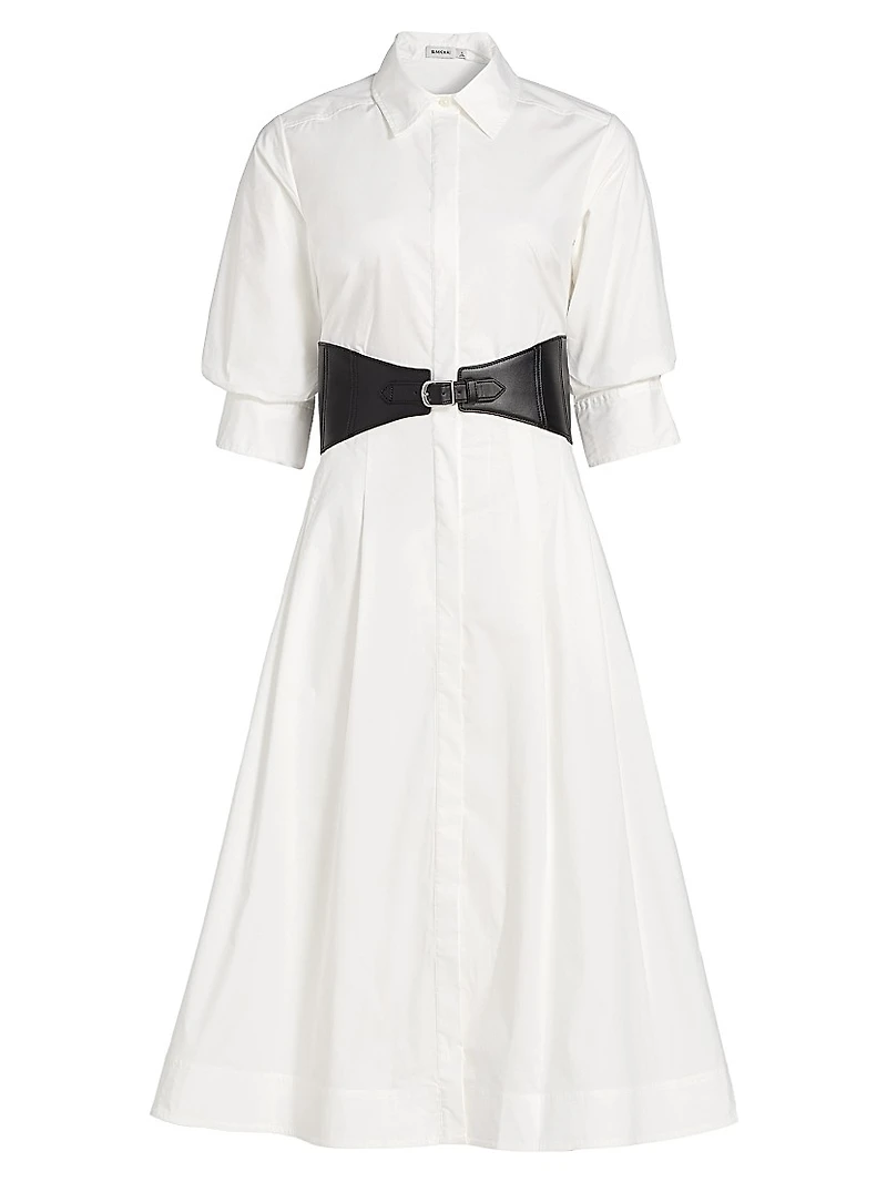 Olson Cotton-Blend Midi-Shirtdress