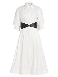 Olson Cotton-Blend Midi-Shirtdress