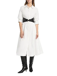 Olson Cotton-Blend Midi-Shirtdress