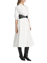 Olson Cotton-Blend Midi-Shirtdress
