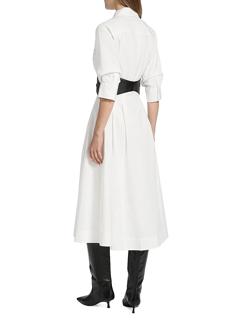Olson Cotton-Blend Midi-Shirtdress