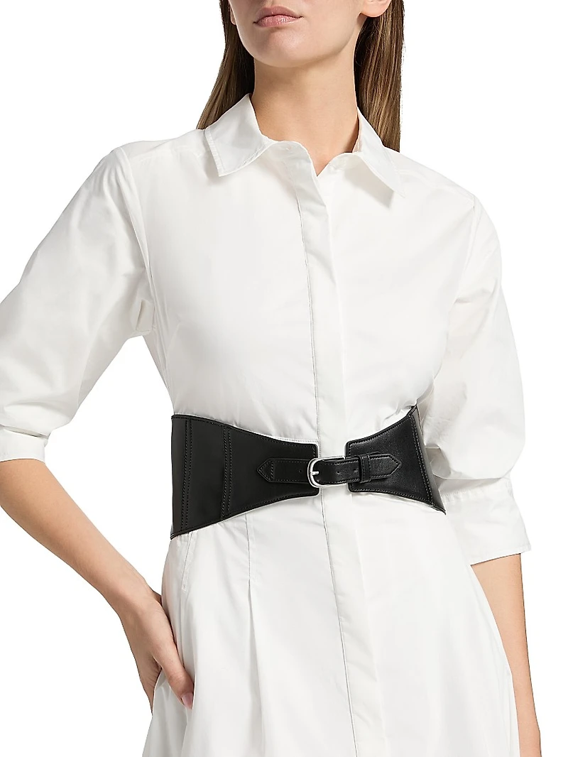 Olson Cotton-Blend Midi-Shirtdress
