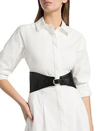 Olson Cotton-Blend Midi-Shirtdress