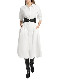 Olson Cotton-Blend Midi-Shirtdress