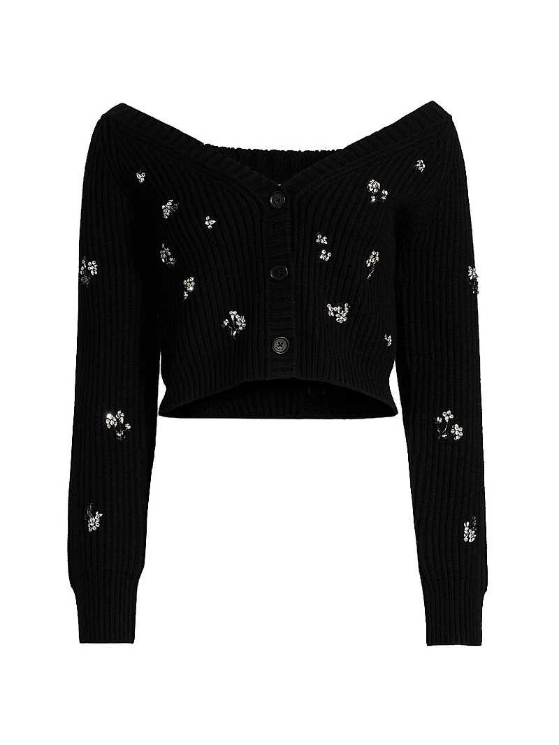 Novah Crystal-Embellished Cardigan