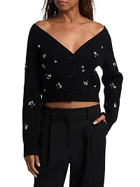 Novah Crystal-Embellished Cardigan