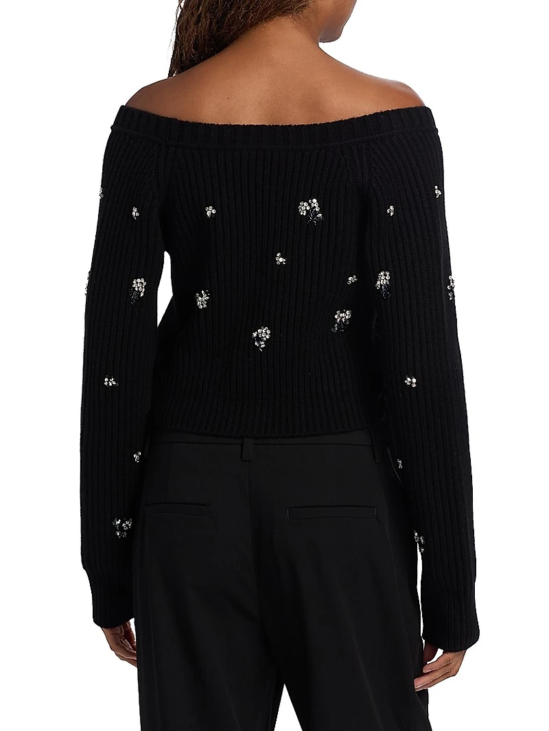 Novah Crystal-Embellished Cardigan