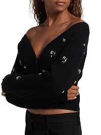 Novah Crystal-Embellished Cardigan