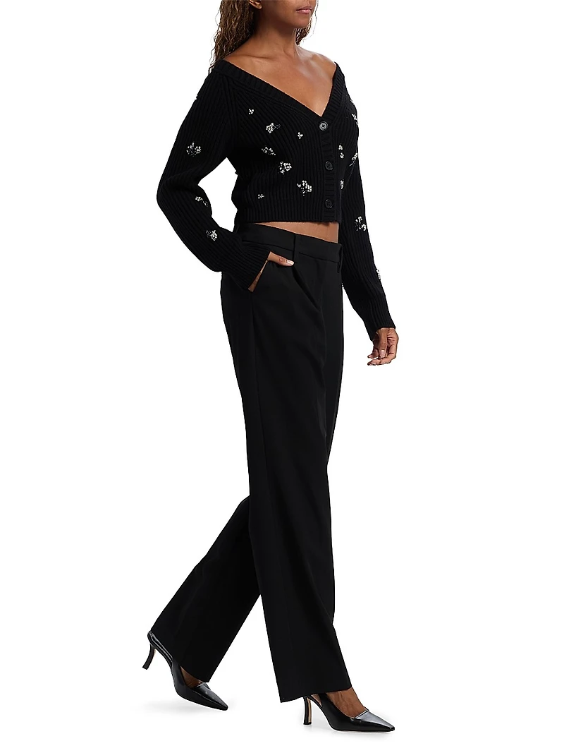 Novah Crystal-Embellished Cardigan