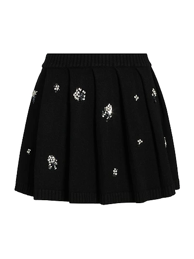 Cyrus Crystal-Embellished Wool-Cashmere Miniskirt