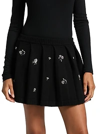 Cyrus Crystal-Embellished Wool-Cashmere Miniskirt