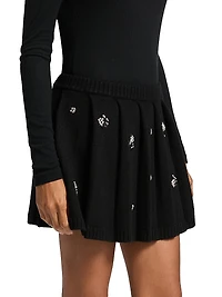 Cyrus Crystal-Embellished Wool-Cashmere Miniskirt