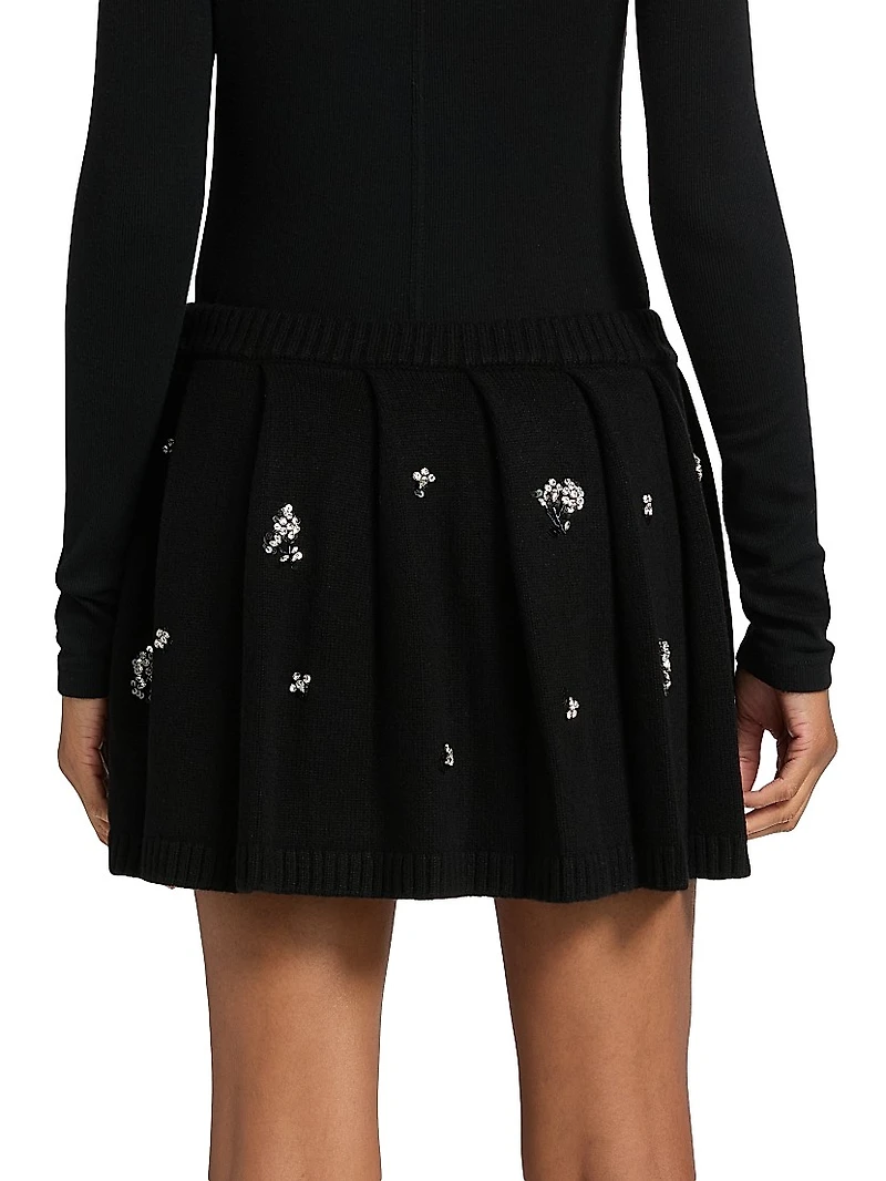 Cyrus Crystal-Embellished Wool-Cashmere Miniskirt