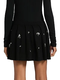 Cyrus Crystal-Embellished Wool-Cashmere Miniskirt