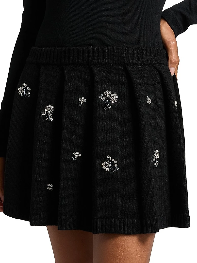 Cyrus Crystal-Embellished Wool-Cashmere Miniskirt