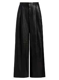 Kobie Leather Wide-Leg Pants