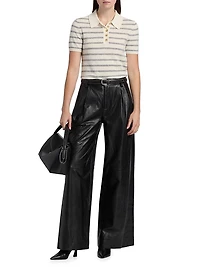 Kobie Leather Wide-Leg Pants