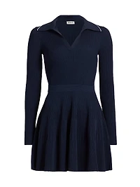 Alcott Rib-Knit Long-Sleeve Minidress