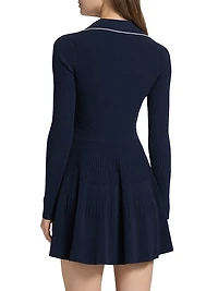 Alcott Rib-Knit Long-Sleeve Minidress