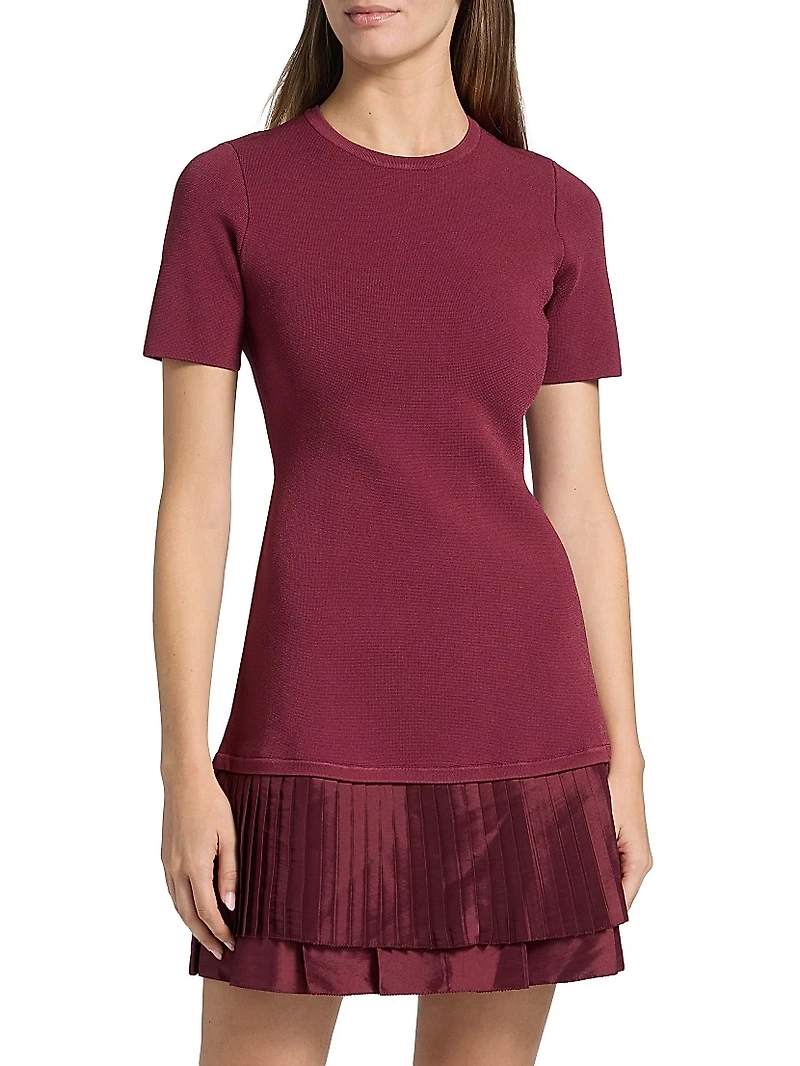 Lorin Mixed-Media A-Line Minidress