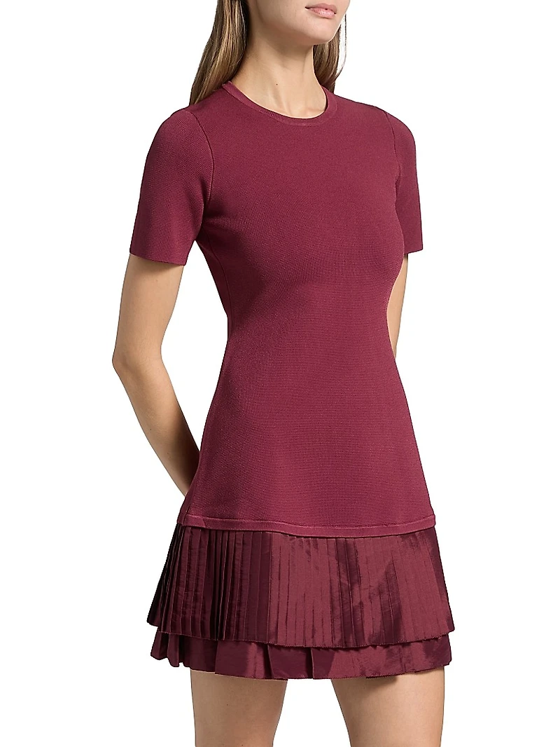 Lorin Mixed-Media A-Line Minidress