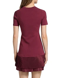 Lorin Mixed-Media A-Line Minidress