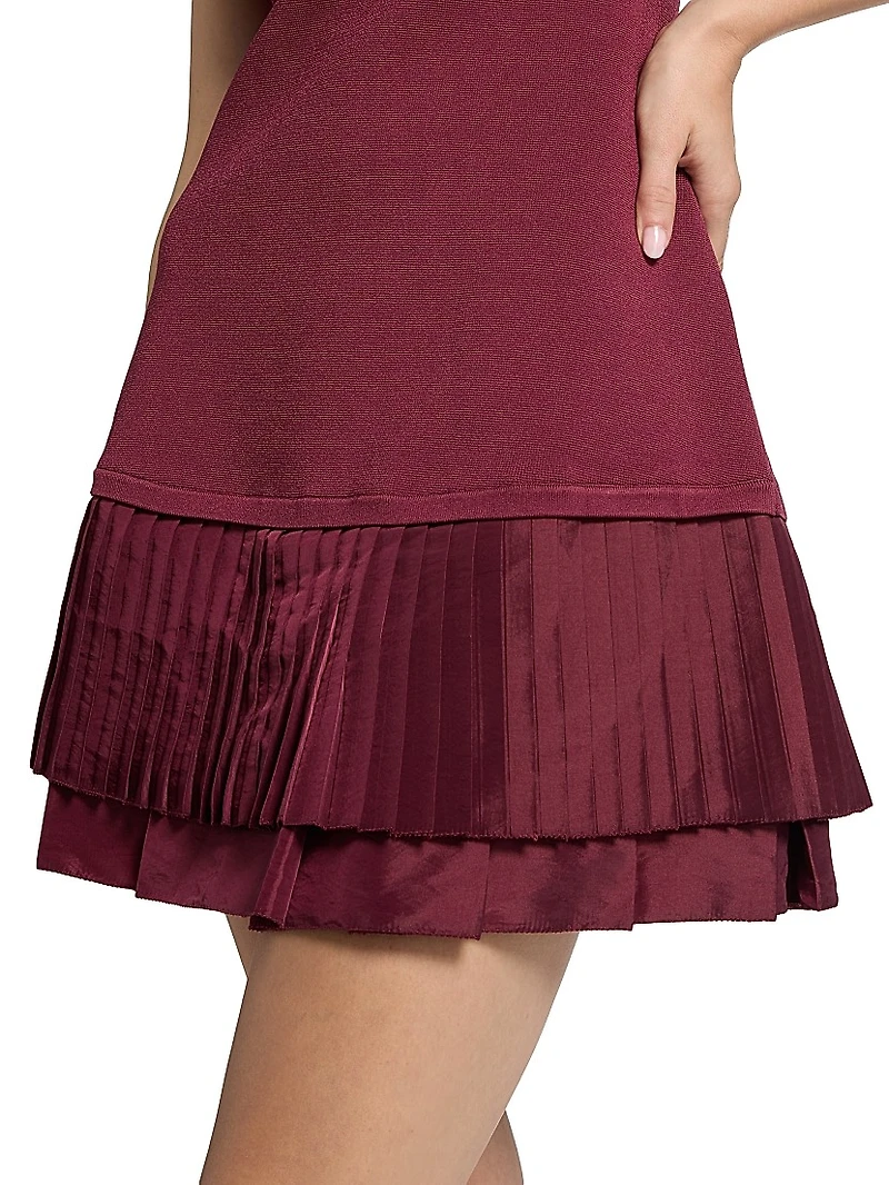 Lorin Mixed-Media A-Line Minidress