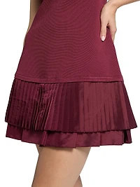 Lorin Mixed-Media A-Line Minidress