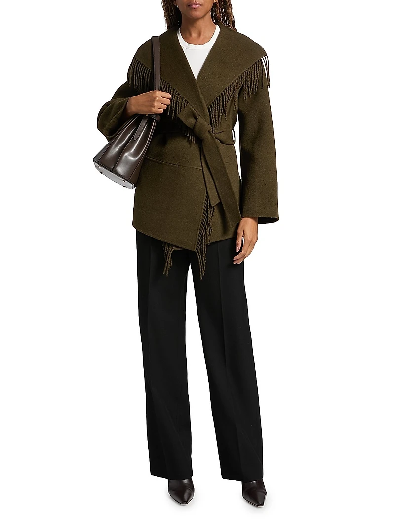 Rowen Fringed Wool-Blend Jacket