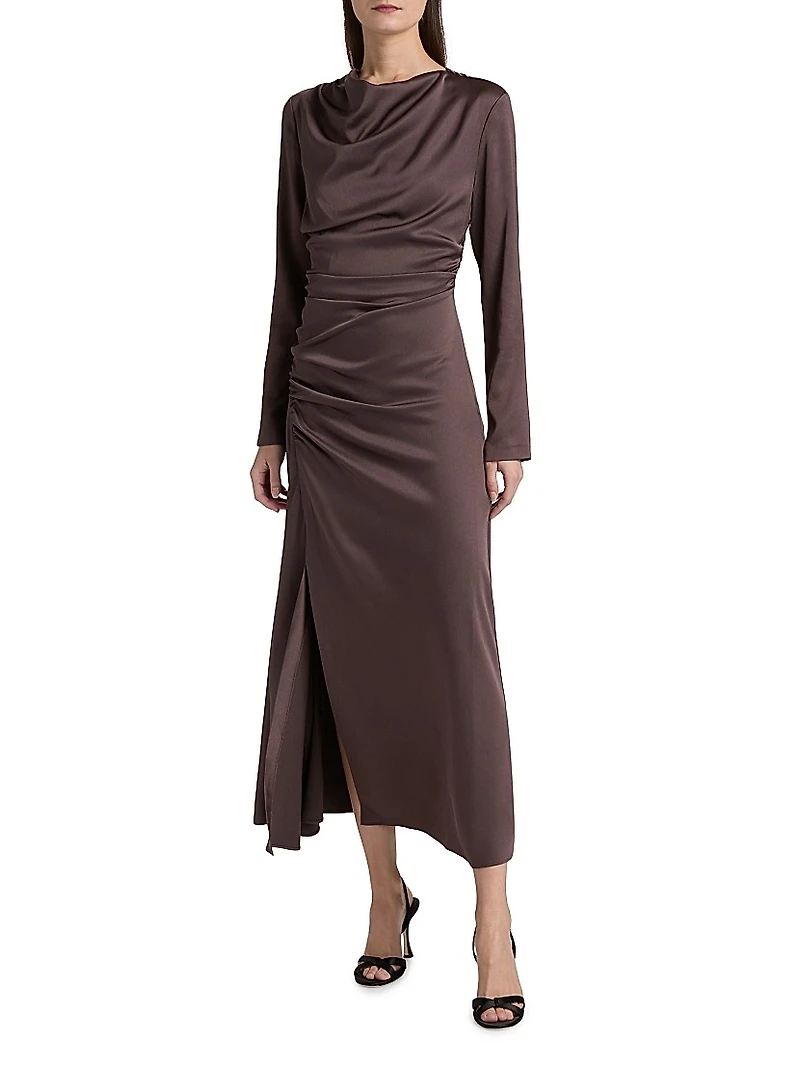 Odessa Draped Midi-Dress